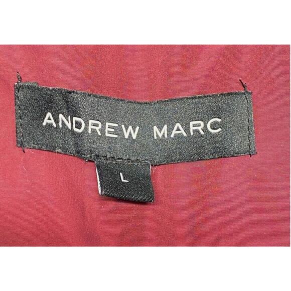 Andrew Marc Vest Women's Size L Red Burgundy Puffer Quilted Zipper Pockets - Picture 2 of 10